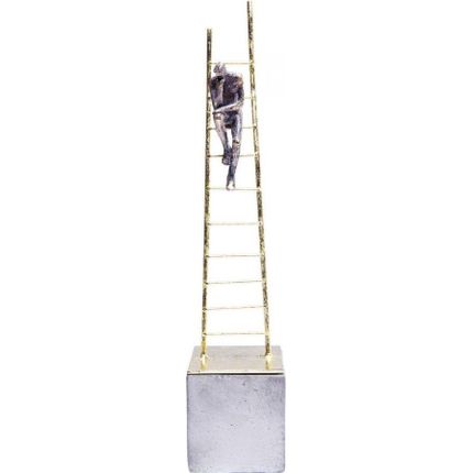 Figurka dekoracyjna ELEMENTS CLIMBING MAN - złoty/szary