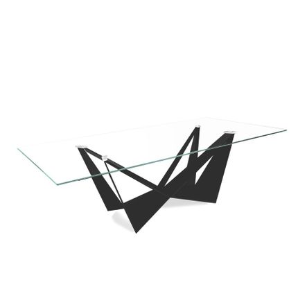 Stół designerski CT2061 240x120 - transparentny/czarny