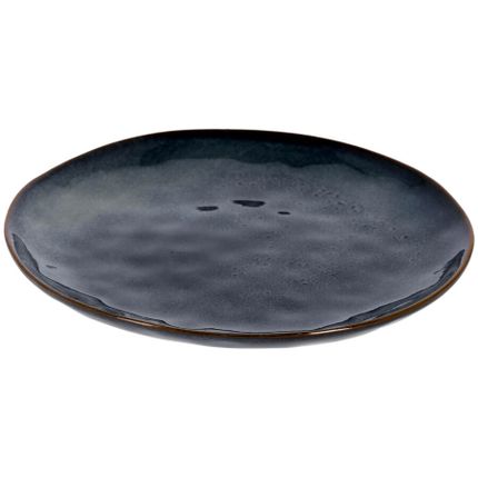 Talerz płaski ceramiczny 28 cm ciemnoniebieski