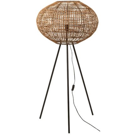 Lampa podłogowa rattanowa ażurowa brązowa Ø61x126 cm