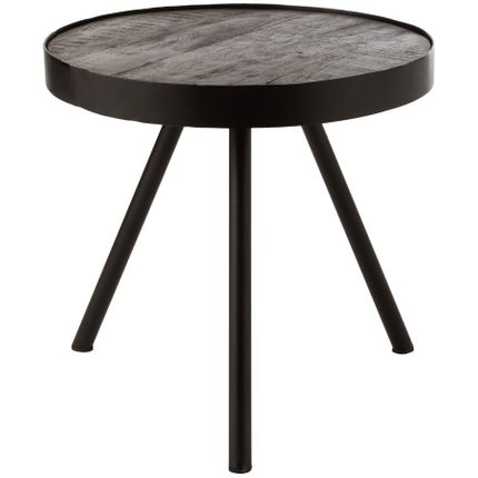 Stolik okrągły FIEN 50 cm - brązowy/czarny