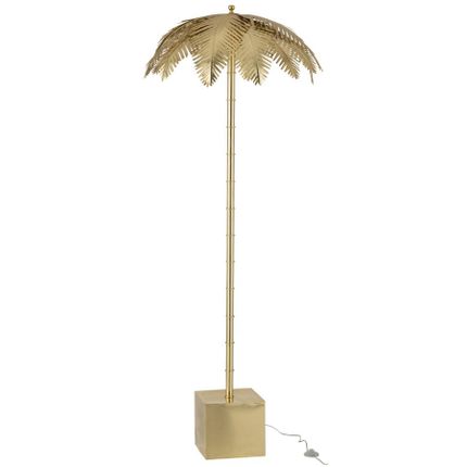 Lampa podłogowa liście metalowa złota 210 cm