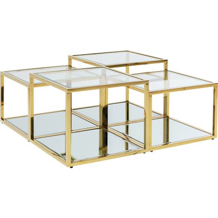 Zestaw 4 stolików ORION 100x100 - złoty