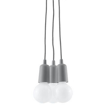 Lampa wisząca 3-punktowa szara 25x20 cm