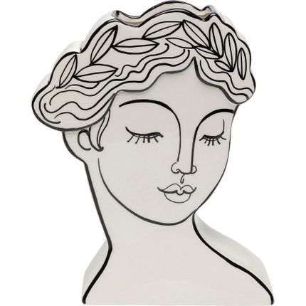 Wazon ceramiczny FAVOLA LADY 26 - biały/czarny