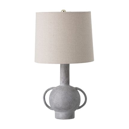 Lampa stołowa z terakoty KEAN - szary/beżowy