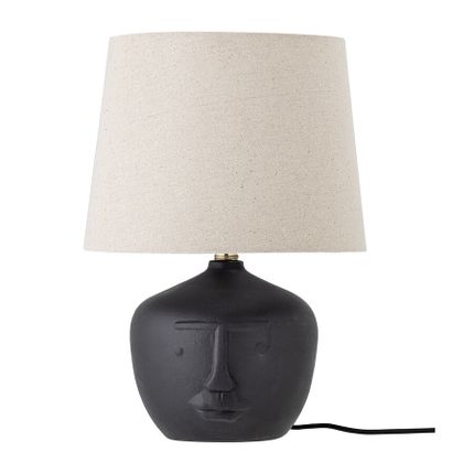 Lampa stołowa z terakoty MATHEO - czarny/beżowy