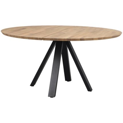 Stół okrągły CARRADALE Ø150cm - dąb/czarny
