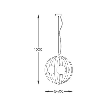 Lampa wisząca NELA 40 1137 - czarny/złoty