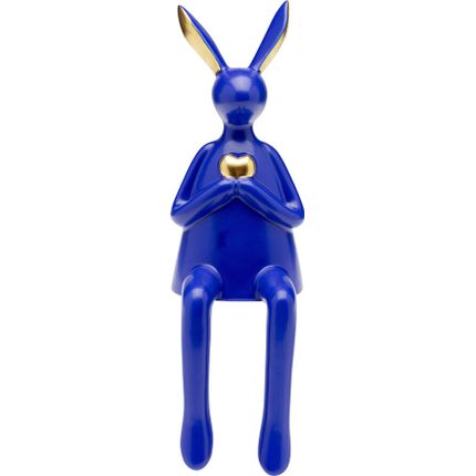 Figurka dekoracyjna SITTING RABBIT HEART - granatowy