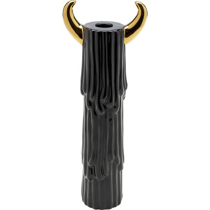 Świecznik ceramiczny YETI 30 - czarny/złoty