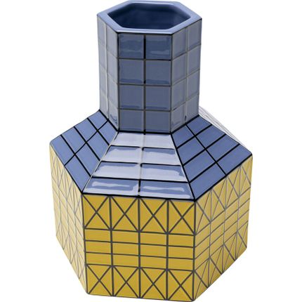 Wazon ceramiczny MAGIC MULTI 23 - niebieski/żółty