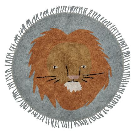 Dywan okrągły LEROY 130 cm - niebieski/brązowy