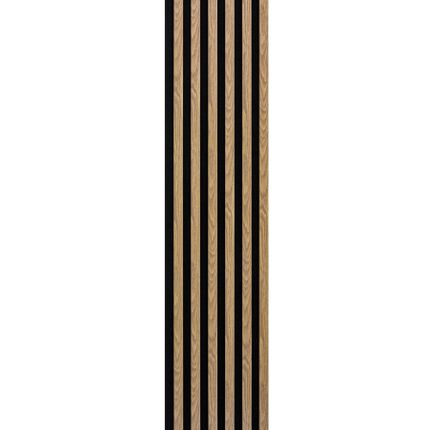Lamele na filcu WOODLINE 2700x300 - czarny / dąb jasny