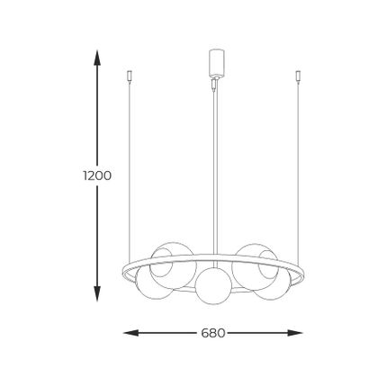 Lampa wisząca ORBIT 5 5011 - czarny/biały