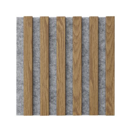 Lamele na filcu WOODLINE 300x300 - szary / dąb jasny