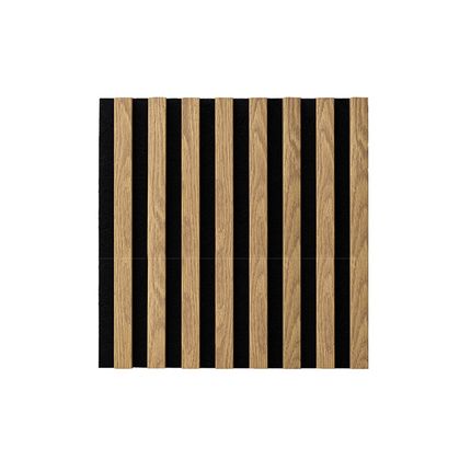 Lamele na filcu WOODLINE 400x400 - czarny / dąb jasny