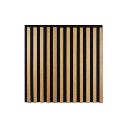 Lamele na filcu WOODLINE 600x600 - czarny / dąb jasny