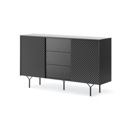 Komoda 2-drzwiowa z szufladami EBONY - czarny