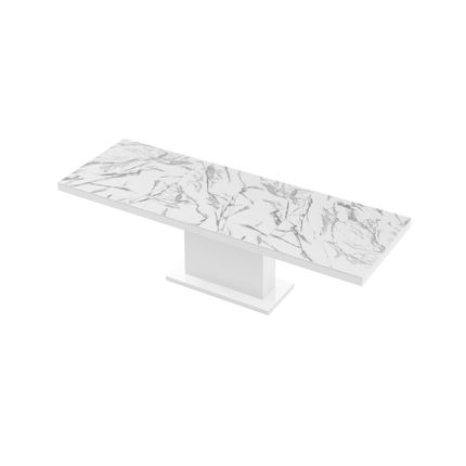 Stół rozkładany MODICA 160/256x89 - marble white połysk/biały połysk