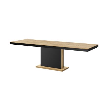 Stół rozkładany MODICA 160/256x89 - dąb słoneczny/czarny