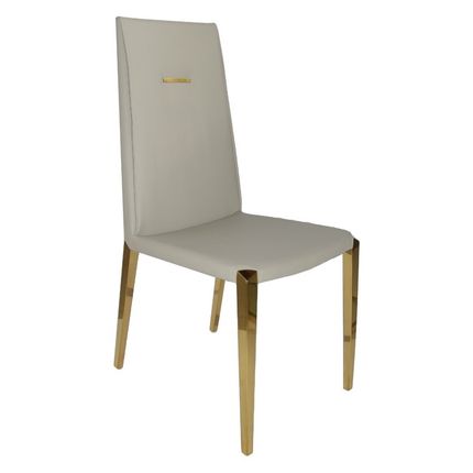 Krzesło tapicerowane CY6190GP - beżowy/złoty