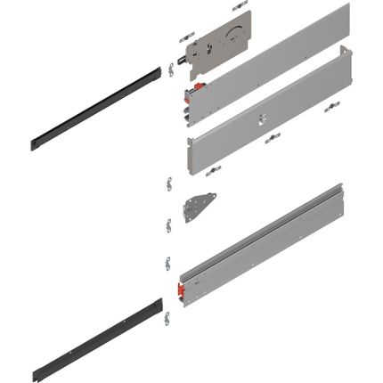REVEGO uno, Prowadnica kieszeniowa (Zestaw), dł.=500 mm, l.+Aluminium*P/U: 1