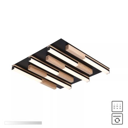 Lampa sufitowa ELIOT MX4980-6S-3BMT - czarny/drewniany