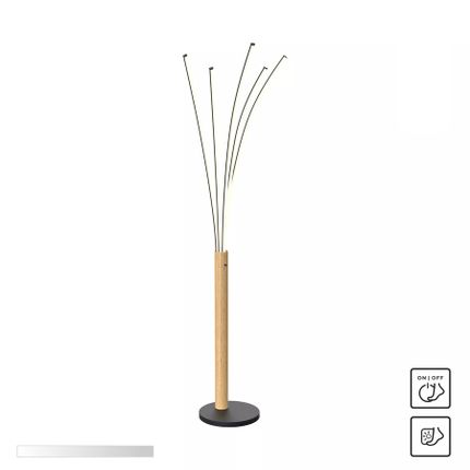 Lampa podłogowa VELDEN ML4767-3BMD - drewniany/czarny