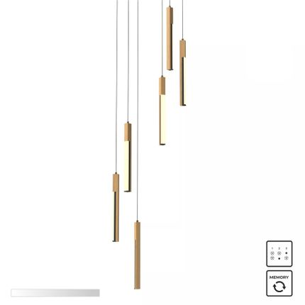 Lampa wisząca ELIOT MD4768-6-3BMT - drewniany/czarny