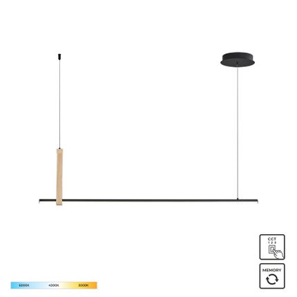 Lampa wisząca CLAUD 22806M-WOOD - czarny/drewniany