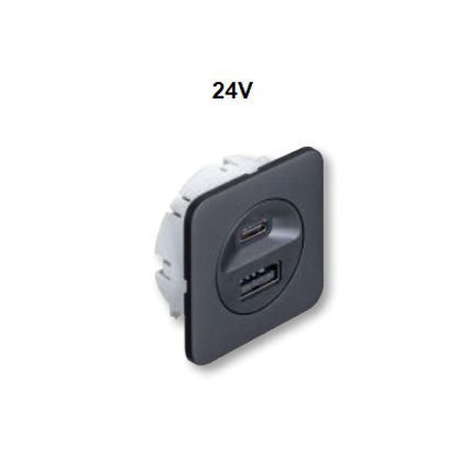 Stacja ładująca USB, Häfele Loox5 24V / Czarny