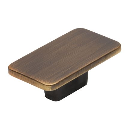 Gałka prostokątna 2411 - mosiądz antyczny szczotkowany / wys. 58 mm