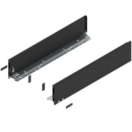 Bok szuflady LEGRABOX, wysokość K (128.5 mm), dł.=600 mm, lewy/prawy, do LEGRABOX pure+czarny mat*P/U: 1/3