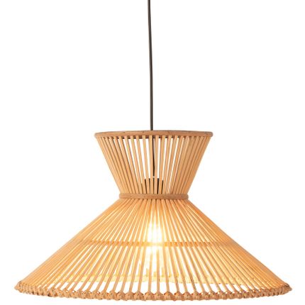 Lampa wisząca drewniana - naturalny