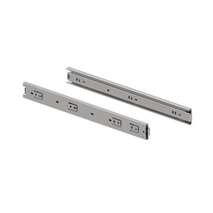 Prowadnica kulkowa bez dociągu II - ocynk biały / dł. 450 mm / 30 kg / L+P