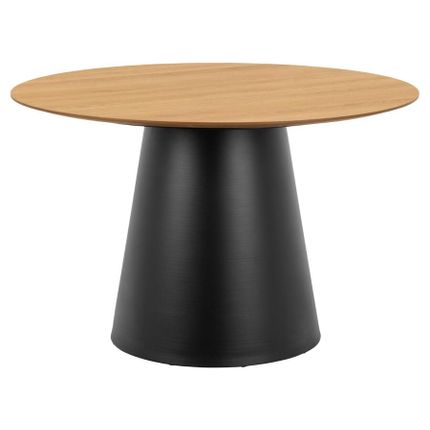 Stół okrągły SOLI 120 cm - dąb/czarny