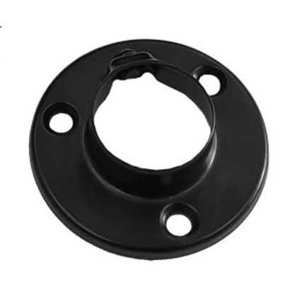 Rozetka metalowa / uchwyt drążka okrągły R01-0,025CZ - czarny / fi 25 mm