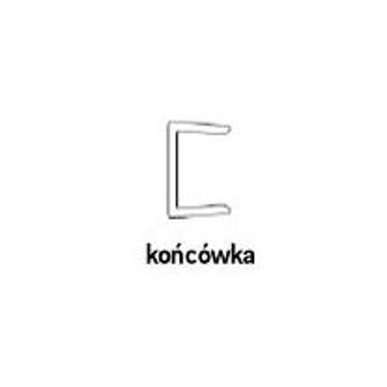 Zaślepka/końcówka L/P do cokołu RAUBASE - stal szlachetna szczotkowana / wys. 15 cm