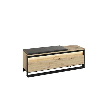 Szafka na buty z siedziskiem QUANT QG-04 135 cm - dąb artisan/czarny