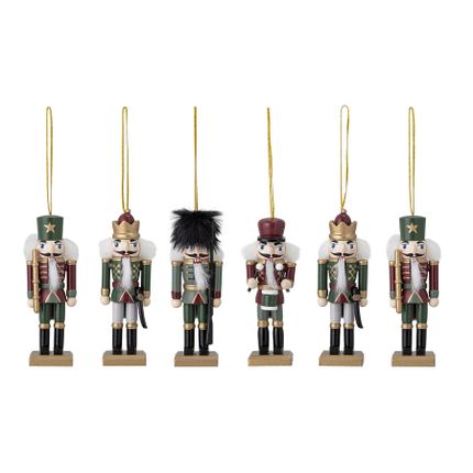 Dekoracje choinkowe Nikita Dziadek do Orzechów (6-set) 4x13 cm kolorowe
