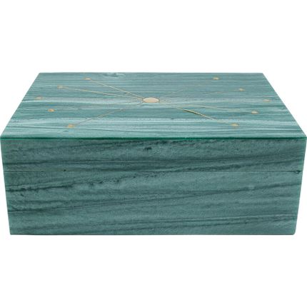 Pudełko na biżuterię MDF zielono-złote 21x16 cm