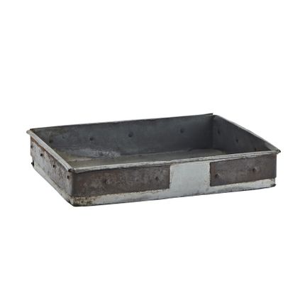 Taca prostokątna żeliwna 35x25 cm - srebrny