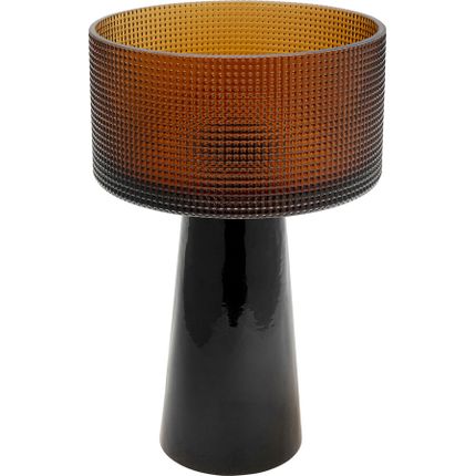 Wazon okrągły szklany czarno-brązowy 30 cm
