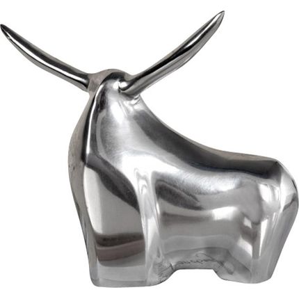 Figurka dekoracyjna BIG BULL - srebrny