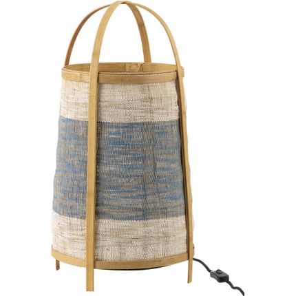 Lampa stołowa w stylu boho niebieska 32x60 cm