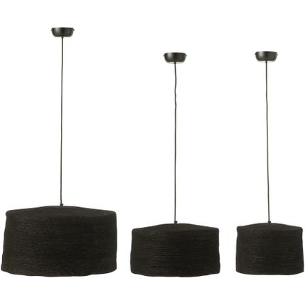 Zestaw trzech lamp wiszących do jadalni czarne 50x26 cm