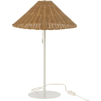 Lampa stołowa metalowa czarna z ratanowym kloszem 32x50 cm 1 (Copy 2tMrc)