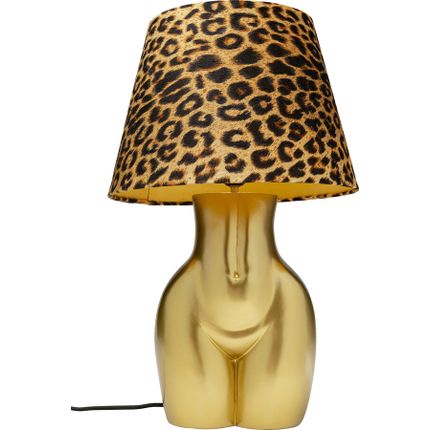 Lampa stołowa DONNA LEO - panterka/złoty