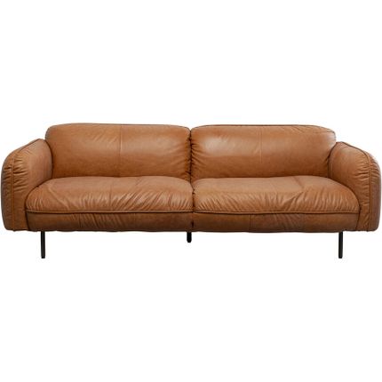 Sofa skórzana CALGARY - jasny brązowy